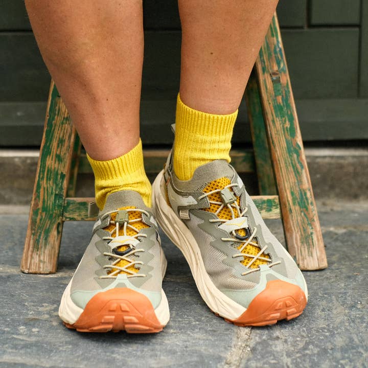 Yellow Wide Rib Socks - Short Length for wholesale by Sock Sisters