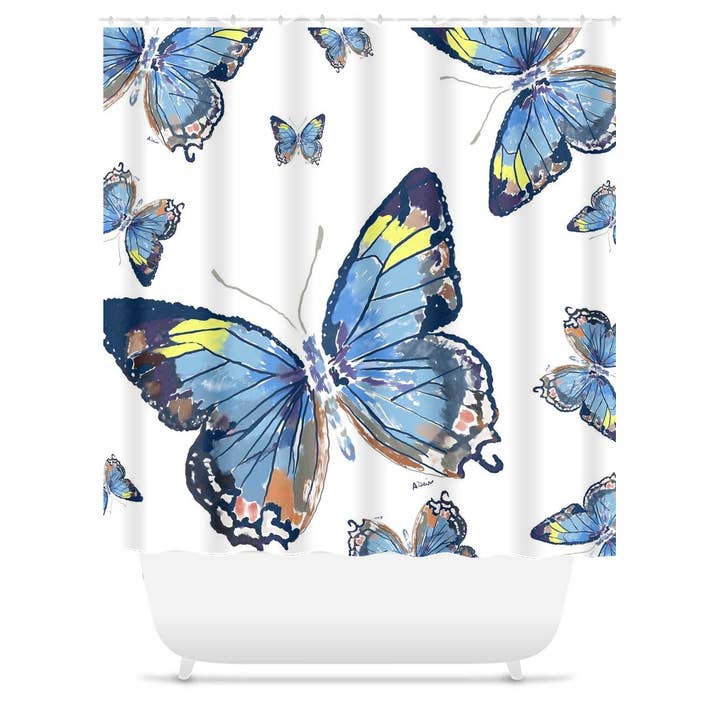 Butterflies Shower Curtains for wholesale by Blue Cava