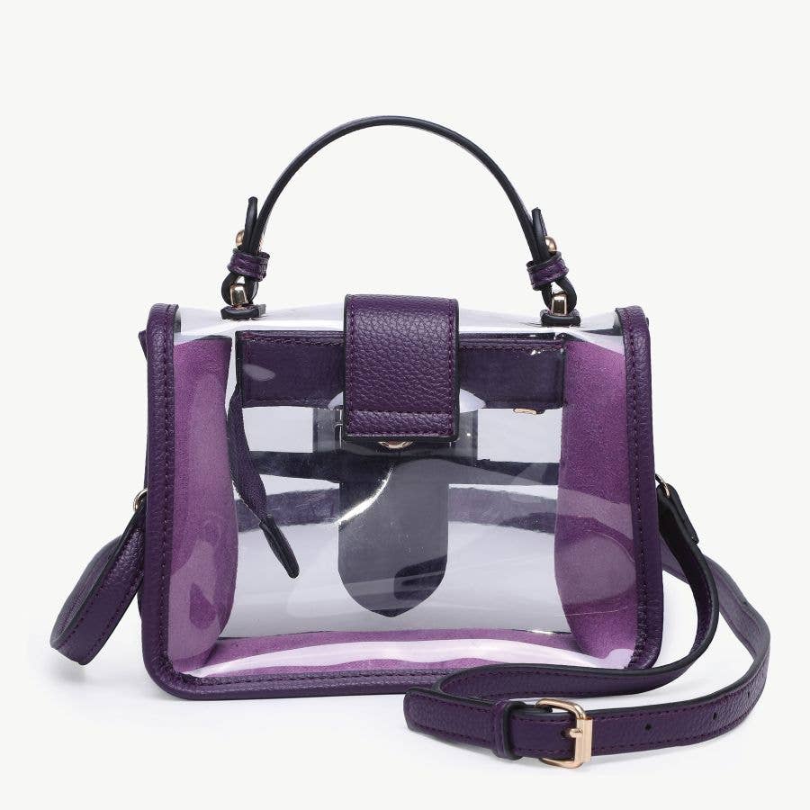 Jen & Co. - Wholesale Crossbody Bag - Women's - M2728 Toni Clear Flapover Crossbody Bag12