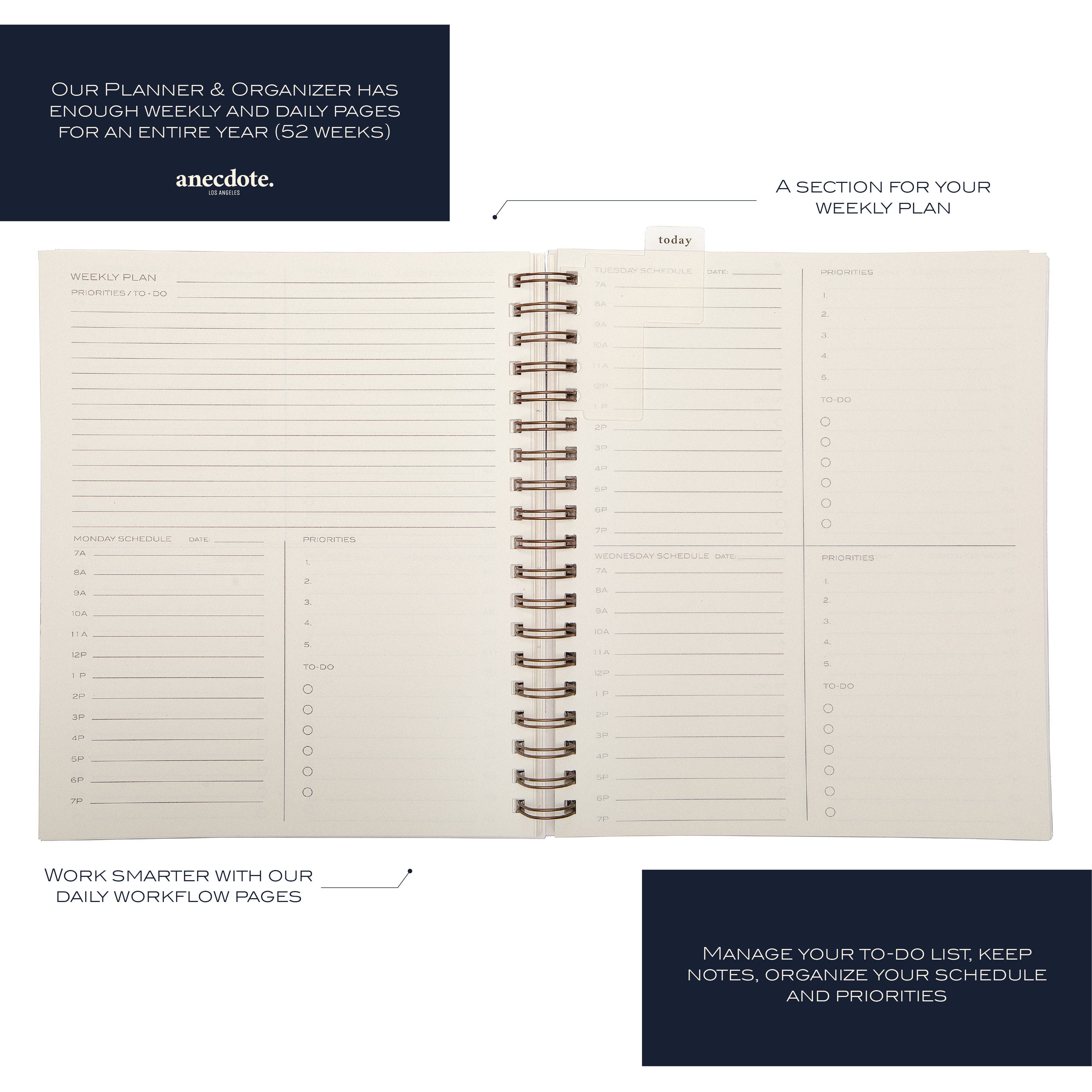 Anecdote Goods - Venta al por mayor Agendas - El Planificador Anual - Encuadernado en Espiral de Latón con Cubierta de Buckram17