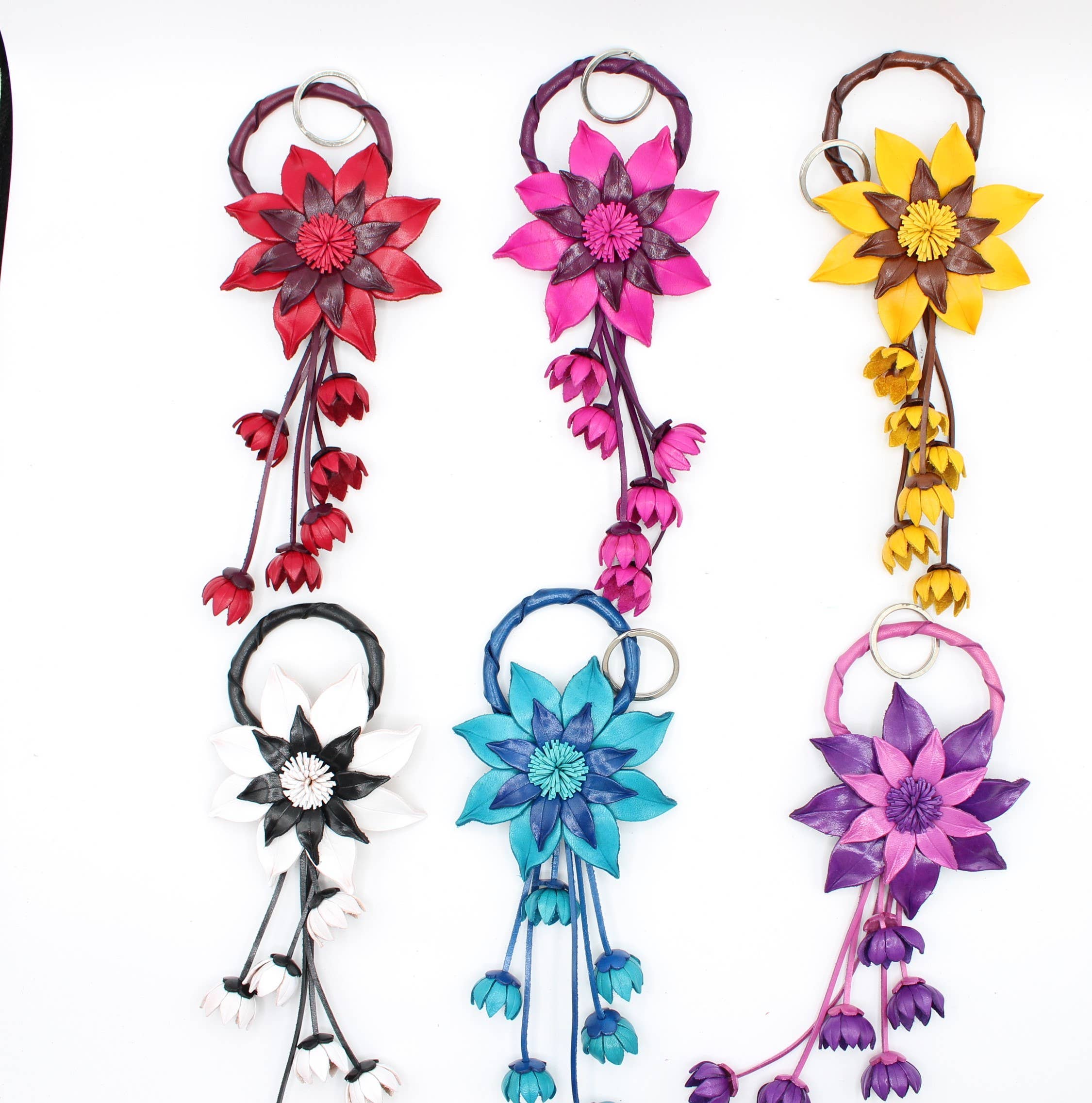 Sunflower Handmade leather inc - Wholesale Purse Hook/Hanger - Women's - Leather flower key chain bag charm purse charm3