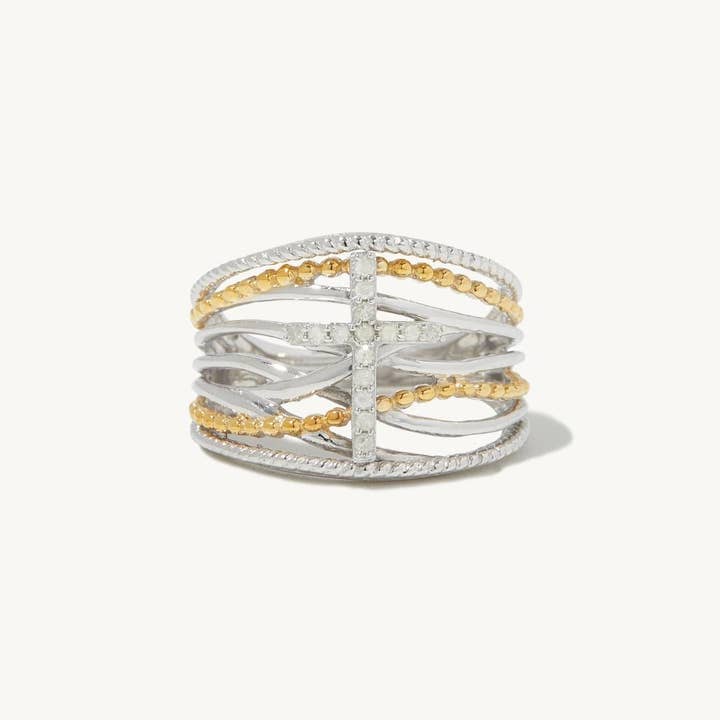 Ideaure Jewelry - Wholesale Ring met meerdere stenen - Danica Cross-ring