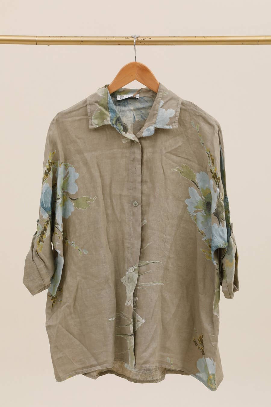 LÉA & LUC - Wholesale Dress - Women's - Floral print shirt in 100% Linen REF. 20090/510