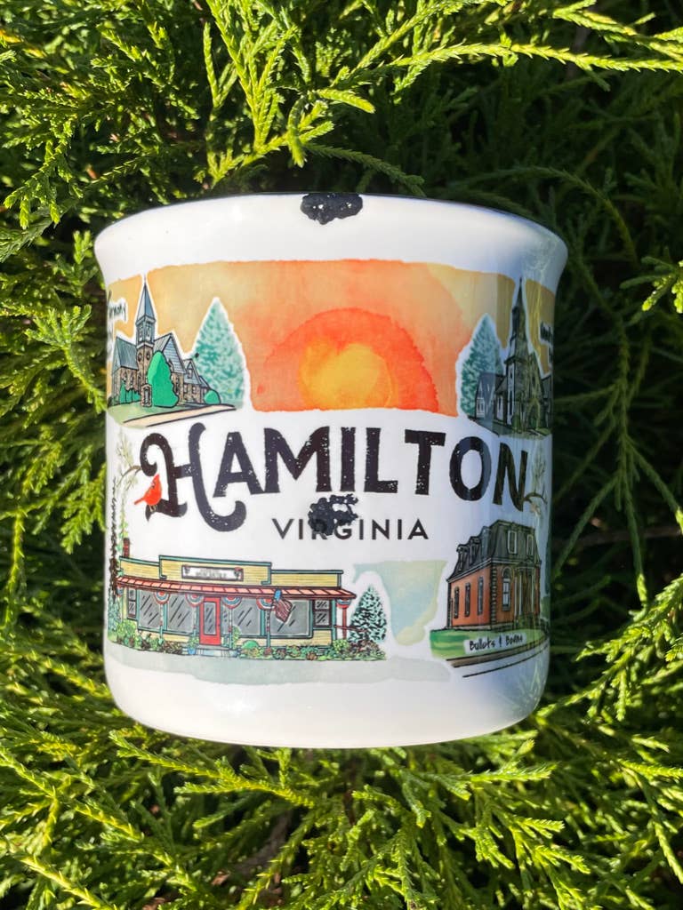 Sweetgum Studio - Wholesale Coffee Mug - Stoneware Distressed Mug with Blue Trim 14 oz.39