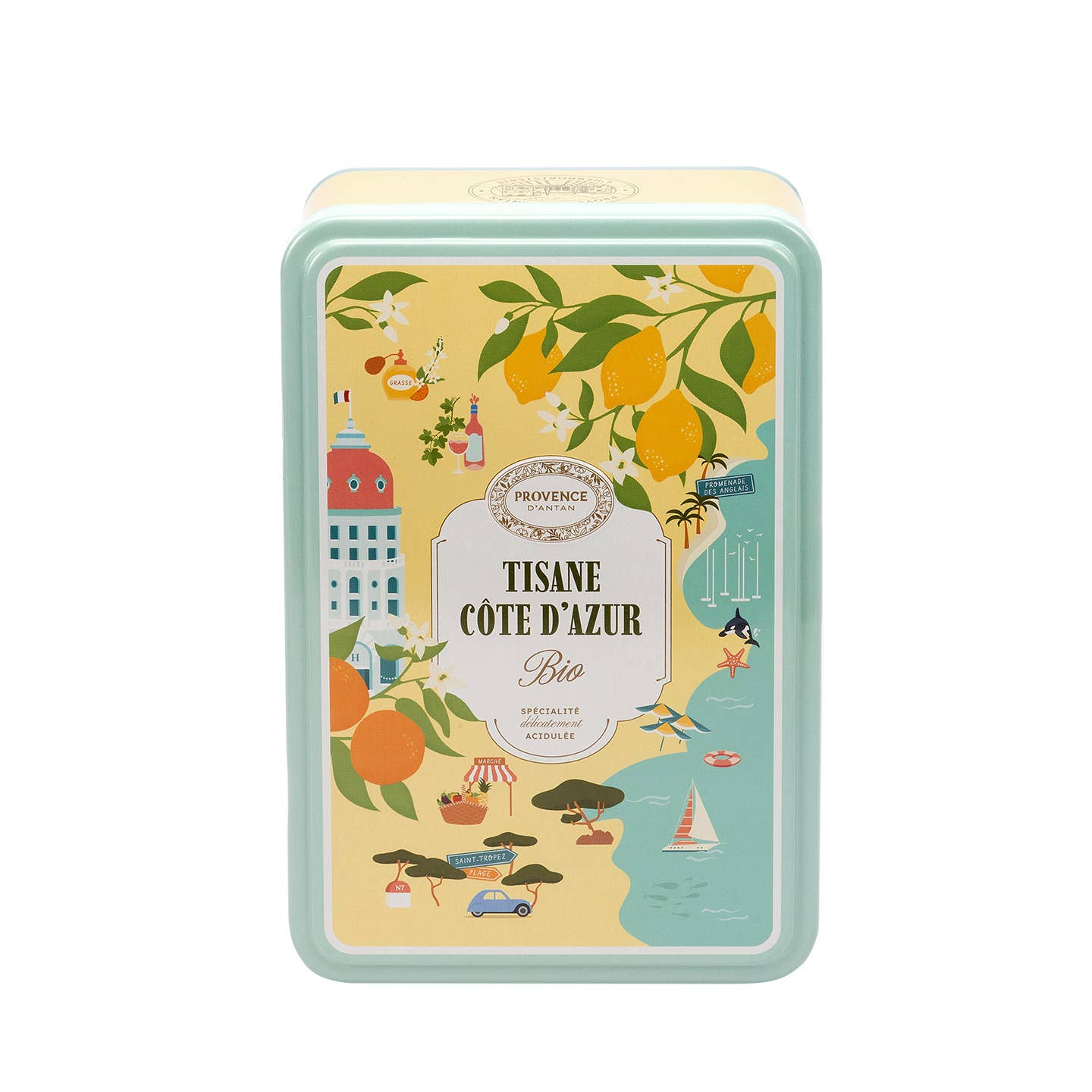 PROVENCE D'ANTAN - Vente Thés santé/détox - Tisane Côte d'Azur Bio* Boite Métal 12 sachets1