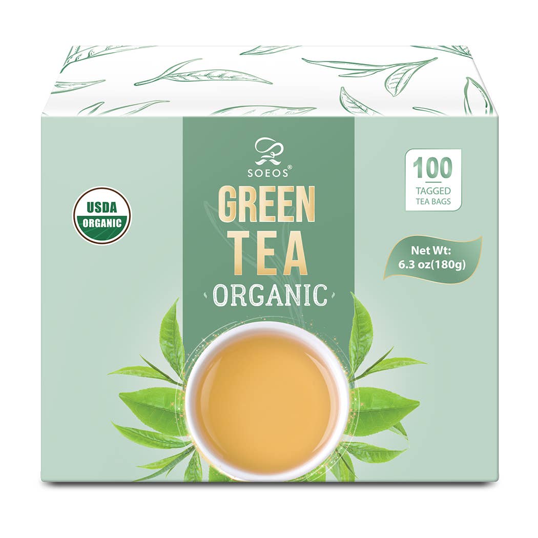 soeos - Wholesale Tea Bags - Soeos Organic Green Tea, 100 Tea Bags, 6.3 oz (180g)0