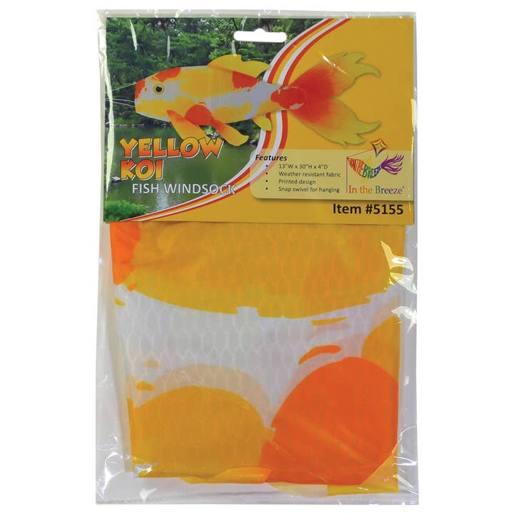 In the Breeze, LLC. - Wholesale Flag - Realistic Yellow Koi 30" Fish Windsock