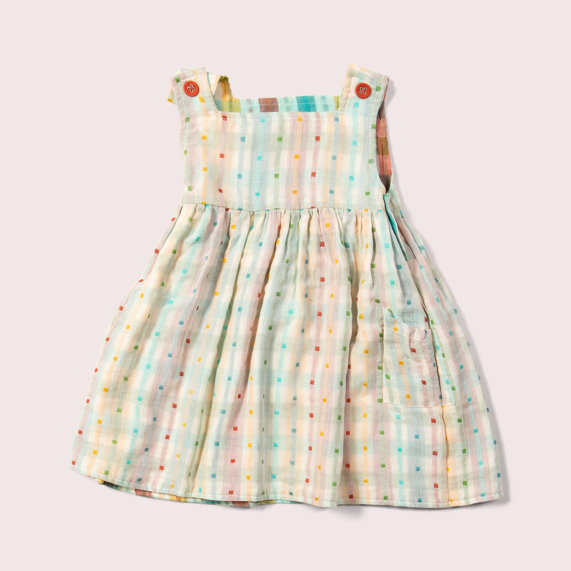 Rainbow Reversible Pinny Dress for wholesale on Faire1