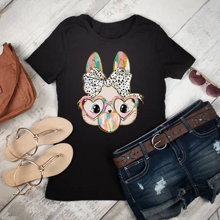 Coquette Bubble Gum Easter Bunny DTF Transfer for wholesale by Pretty Pop Transfers