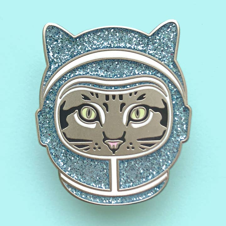 Blue Space Cat Pin for wholesale by Fancy Seeing You Here