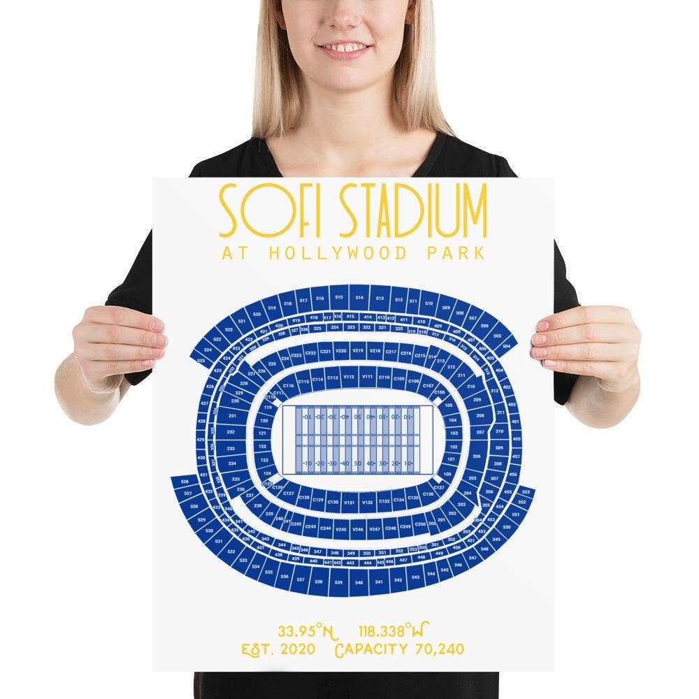Stadium Prints by BTB - Wholesale Poster - Los Angeles Rams Stadium at Hollywood Park Poster Print2
