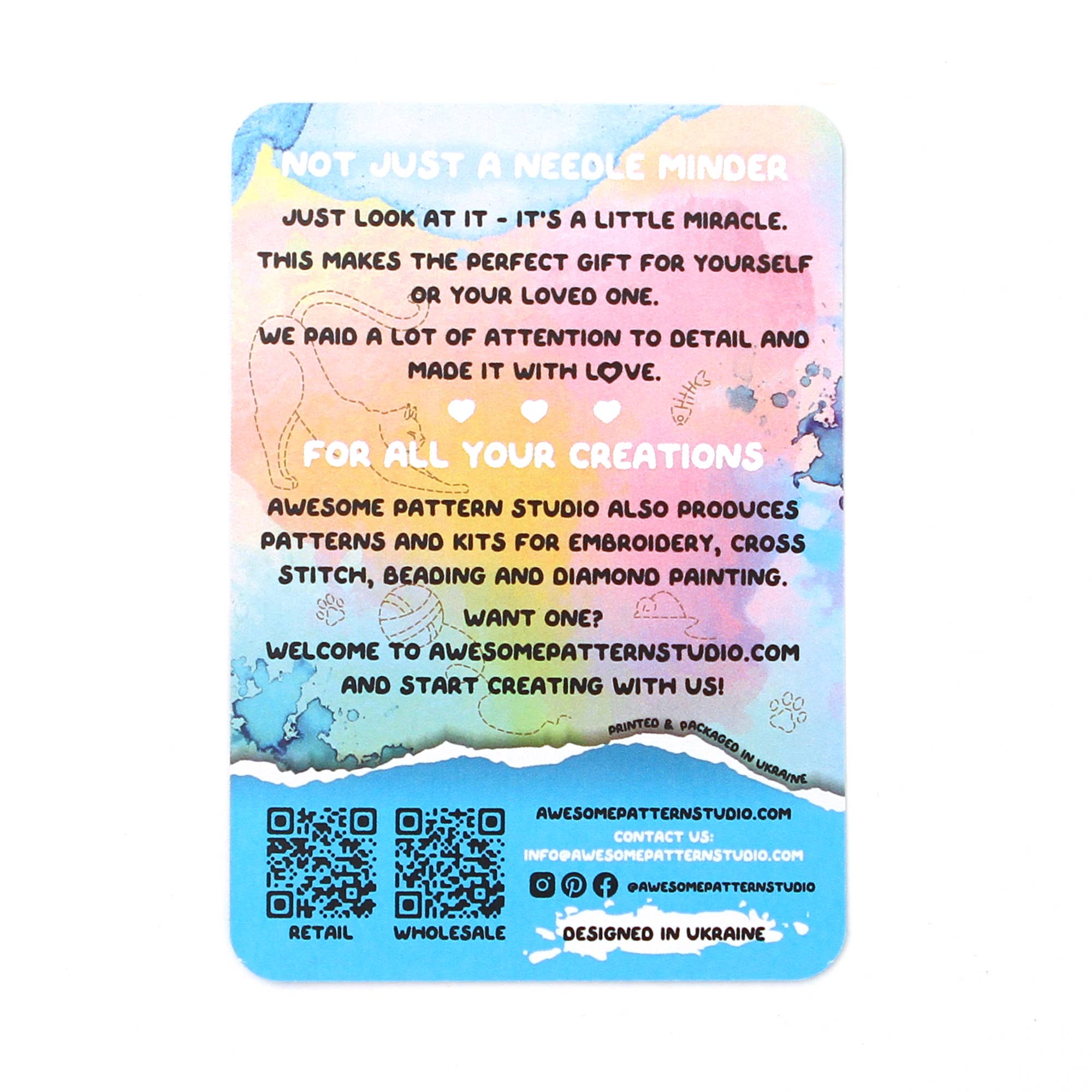 Awesome Pattern Studio - Wholesale Embroidery/Cross Stitch Supplies - Mandala Cat - Magnetic Needle Minder Set #11