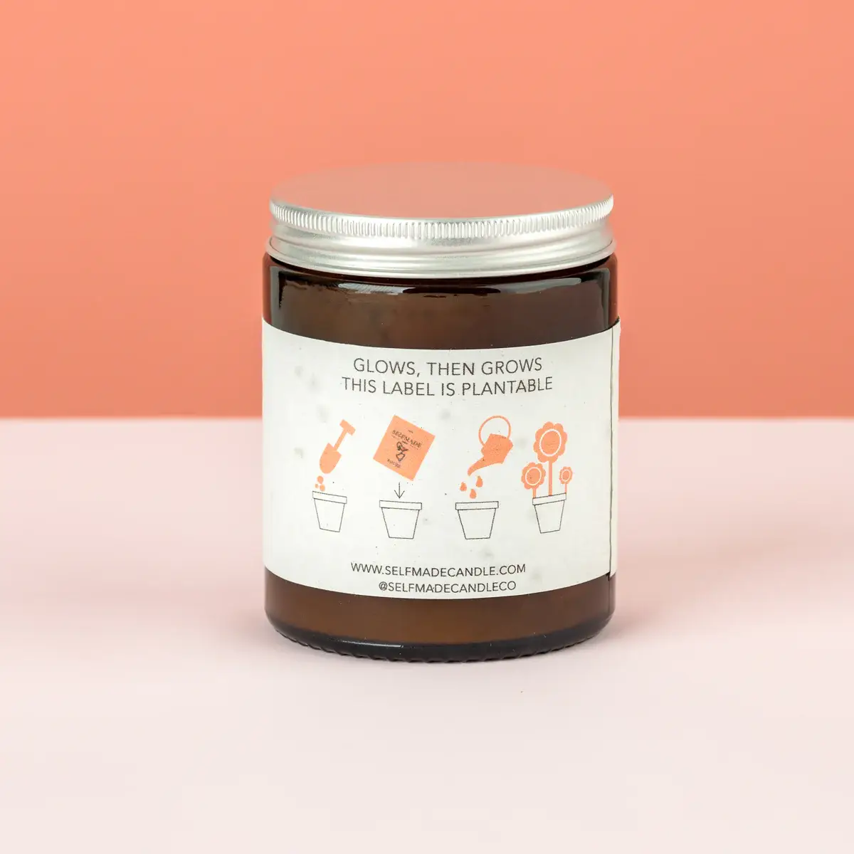 Selfmade Candle - Vente Bougie en bocal - Bougie en forme de fleur d'oranger avec étiquette plantable - Végétalienne3