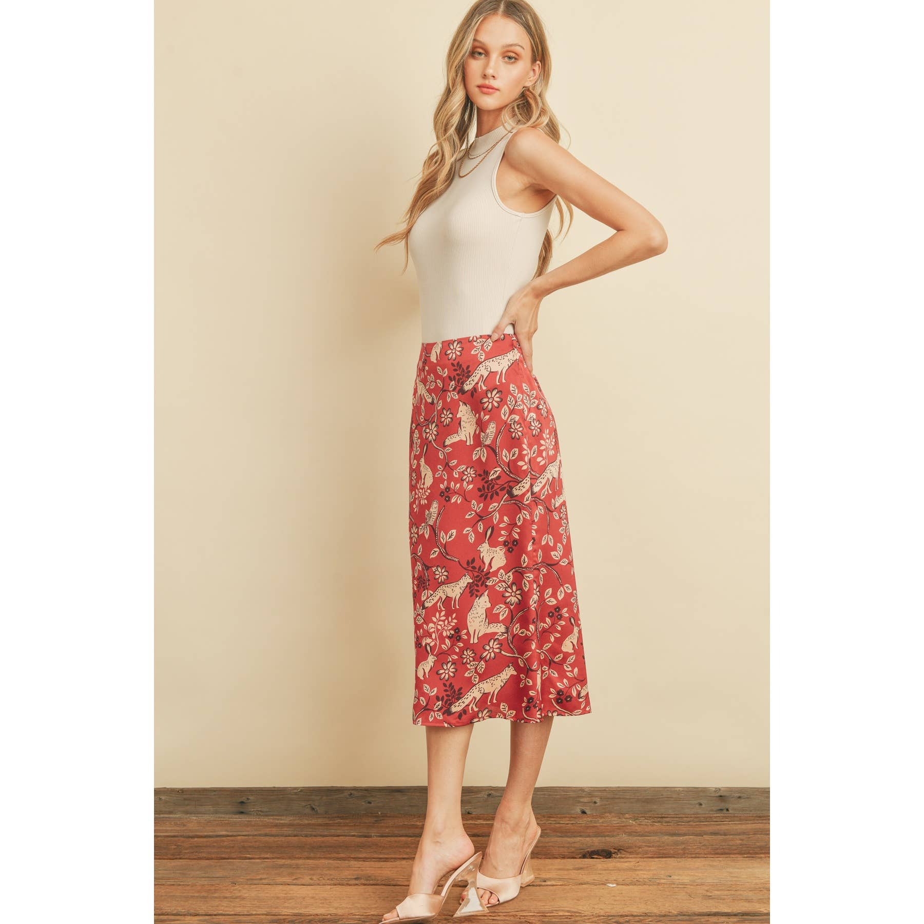 BRICK WOOD Just A Little Wild Midi Pencil Skirt for wholesale on Faire1