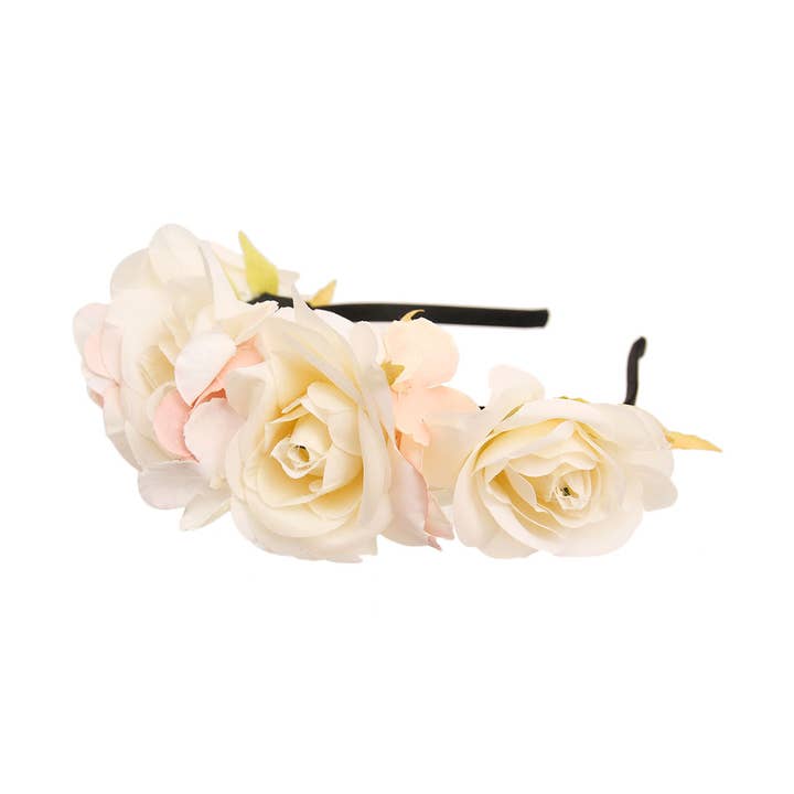 Ivoire Bandeau fleur en tissu ivoire en vente sur Faire0