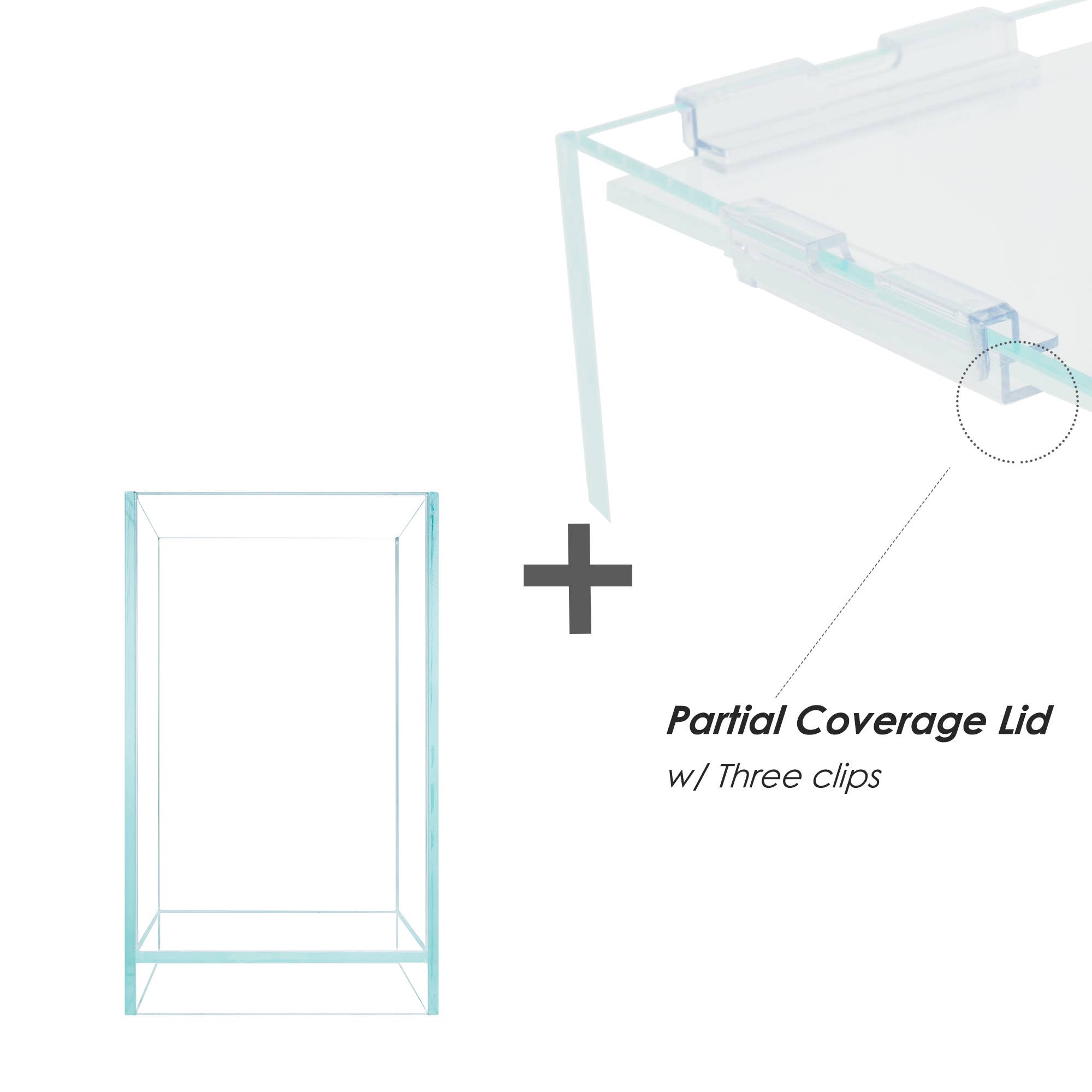 HIRO AQUATICS - Wholesale Terrarium - 1.3/2.3 GAL Nano Rimless Aquarium Terrarium w/ lids options3