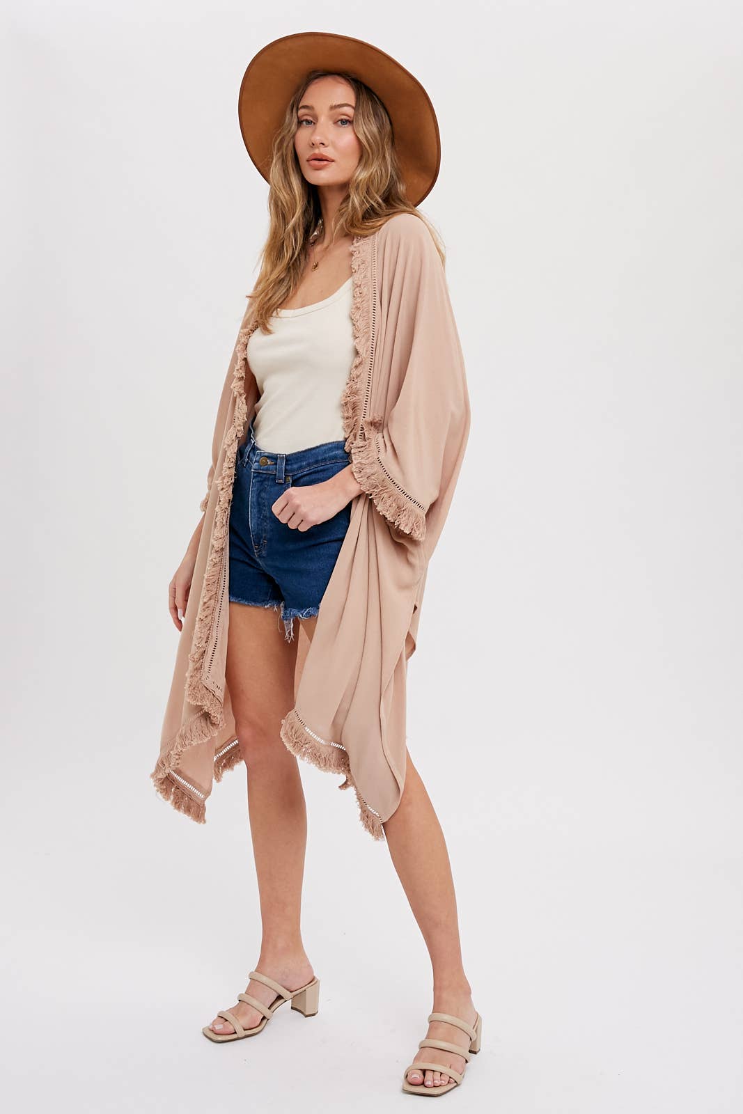 Bluivy - Vente Kimono – femme - kimono ample avec franges25