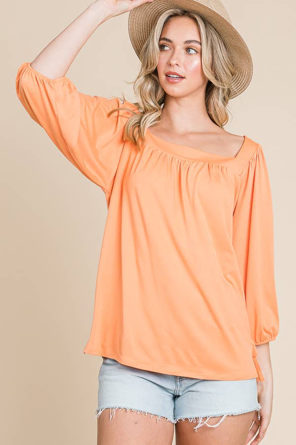 Culture Code - Wholesale Blouse - Women's - CJT1403Q - SQUARE NECK FLARE 3/4 SLEEVE TOP13