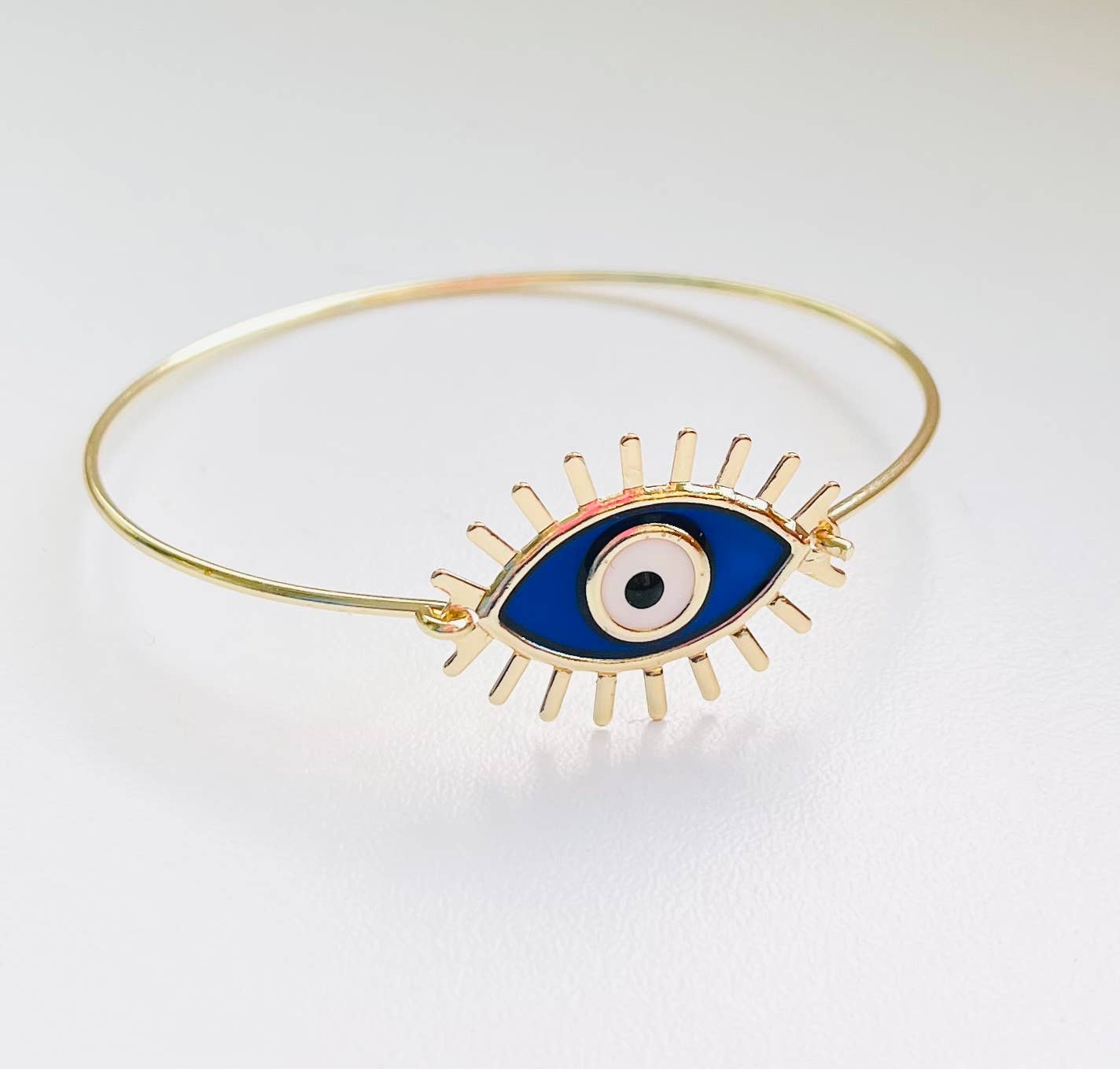 Loli - Wholesale Manchet-armband - Kleurrijke Evil Eye-armband: gerhodineerd/verguld metaal0