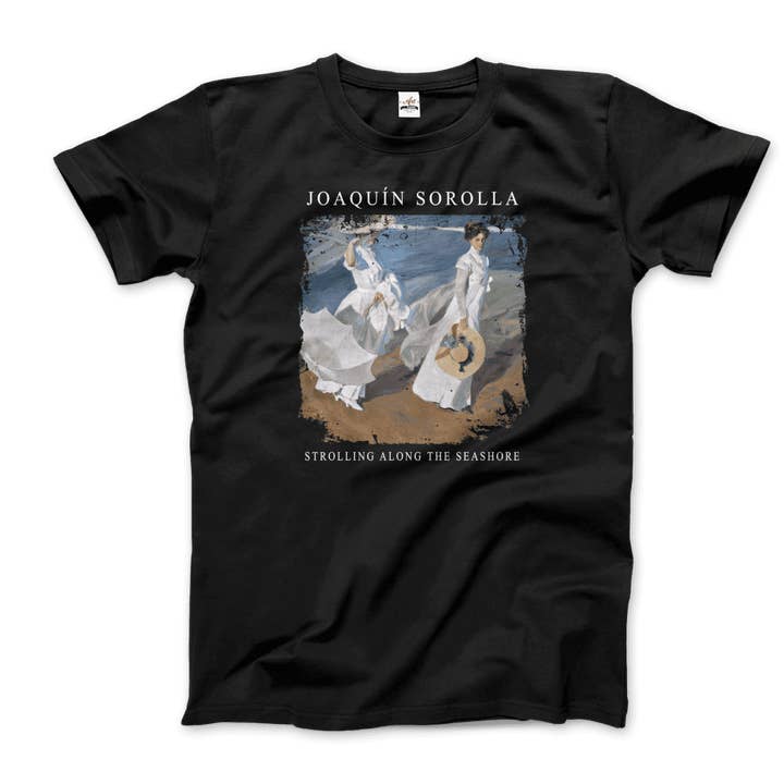 Joaquin Sorolla - Strolling along the Seashore, 1909 Artwork T-Shirt for wholesale by Art-O-Rama Shop