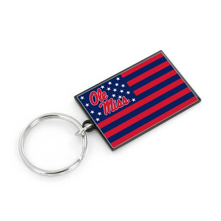 Aminco USA - Wholesale Keychain - Unisex - NCAA Mississippi Ole Miss Rebels Americana Flag Keychain