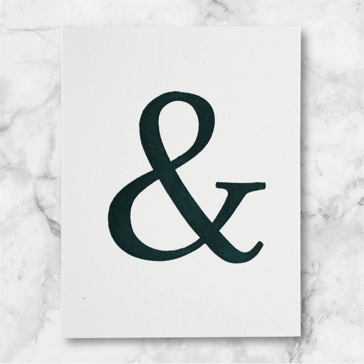 Cartes de correspondance typographiques Ampersand pour la vente par Inky Octopus Press