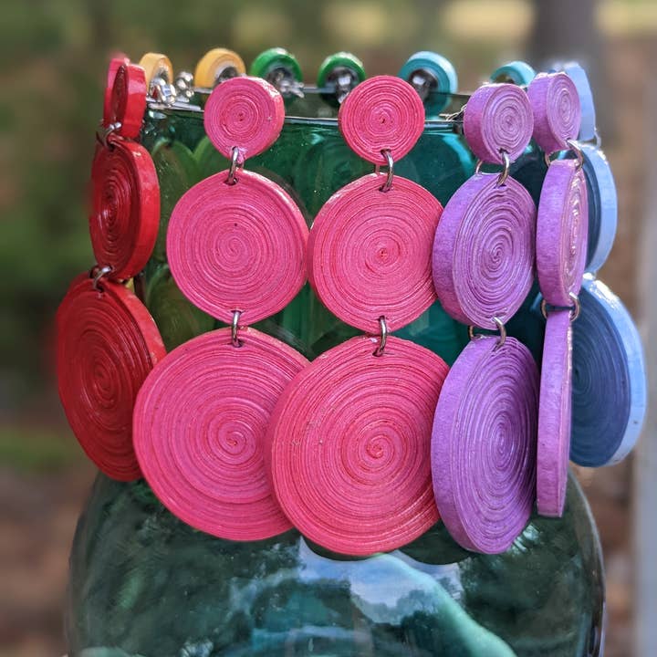 Lumago Designs - Wholesale Stud/Post Earrings - RC round paper bead stud earrings Case1