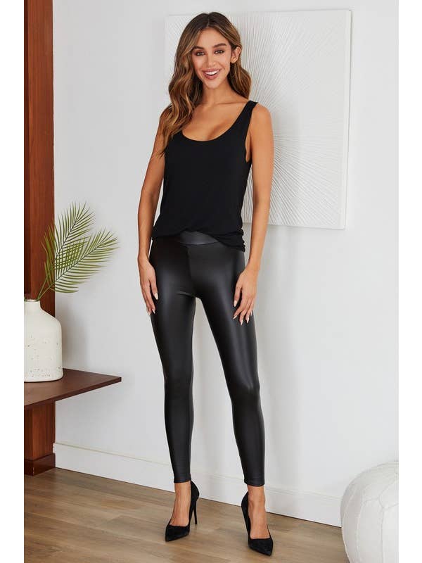 VENTI6 - Wholesale Fashion Leggings - Women's - PU COATED LEGGINGS (50228-PU)9