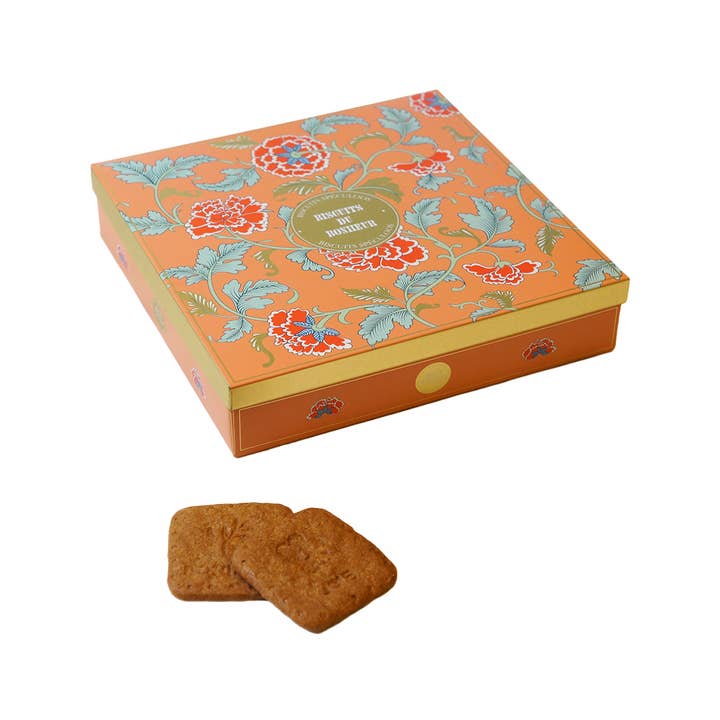 Speculooskakor - metallåda "Biscuits du bonheur" 295 g för wholesale av LA SABLESIENNE