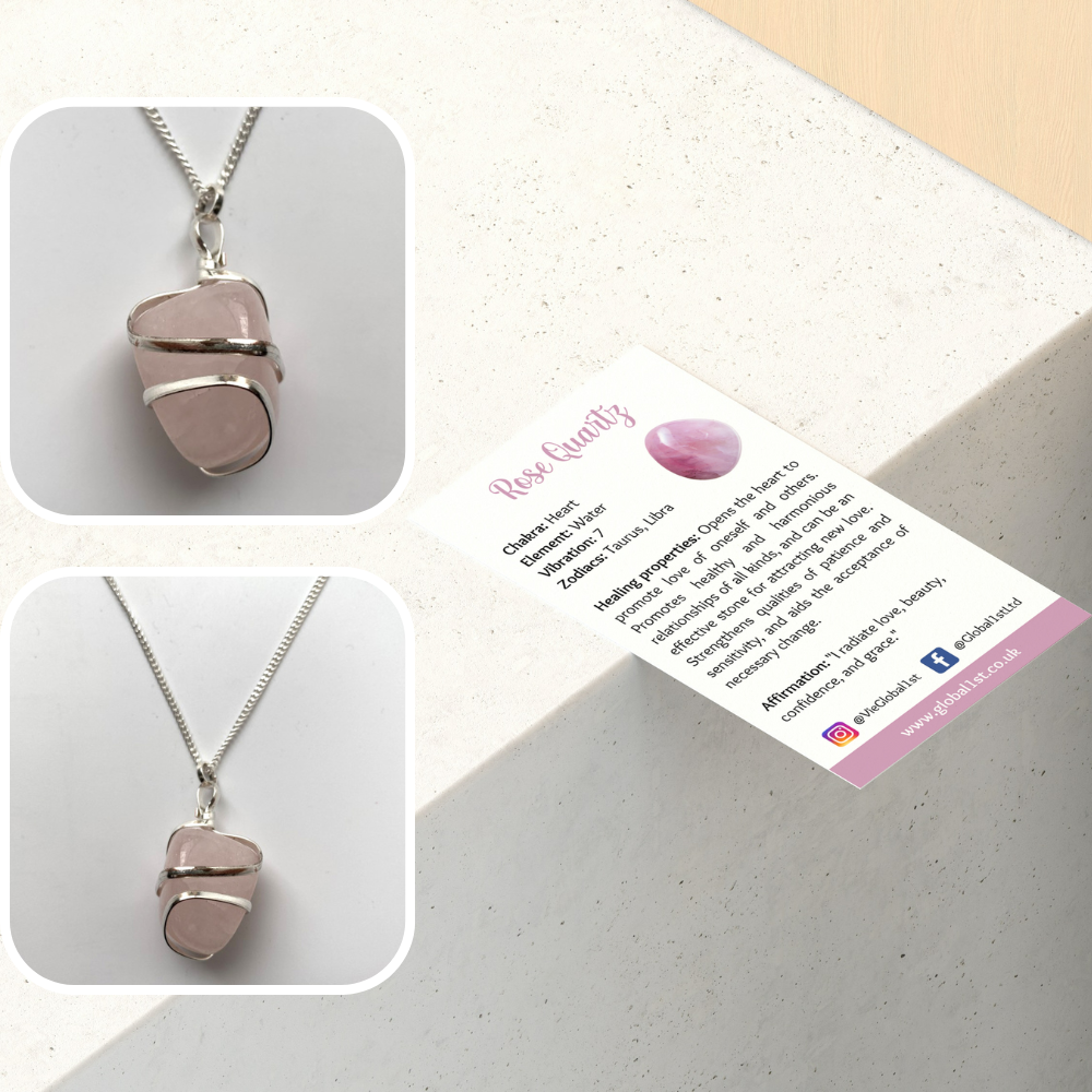 VIE - Wholesale Pendant/Charm Necklace - Tumbled Stone Wire Wrap Pendant, 2-3cm15