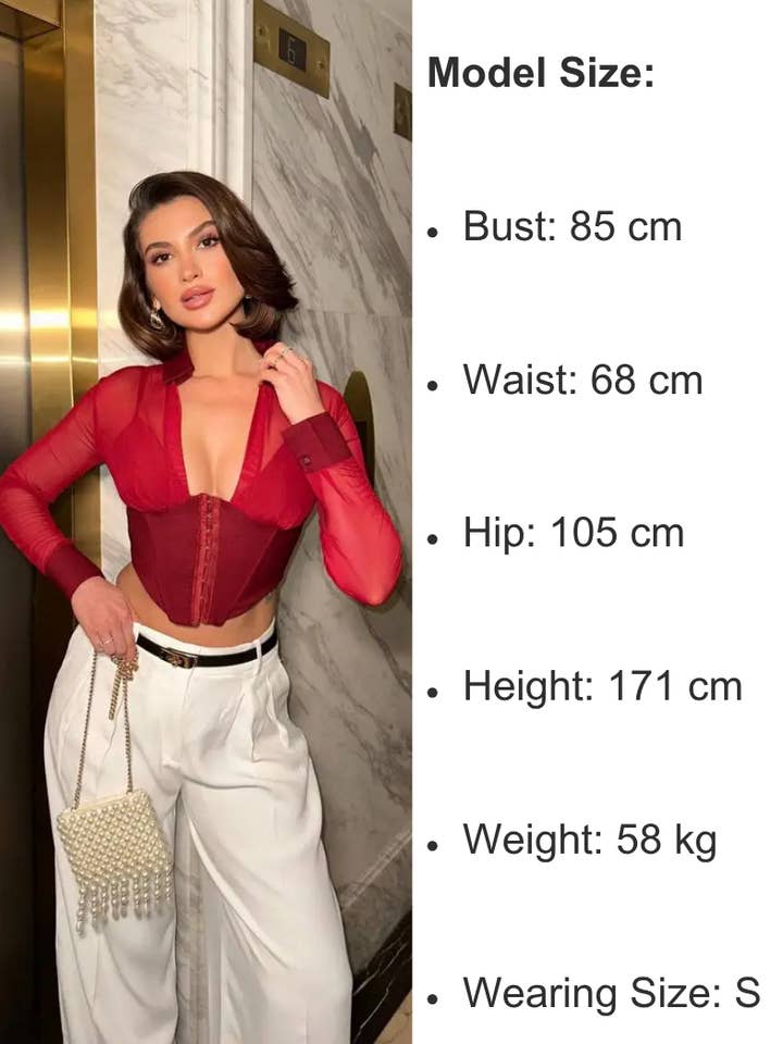 Standpoint Top - Wholesale Blouse - Women's - Sheer Elegance Top – Corset Bodice – Long Sleeve – 11927