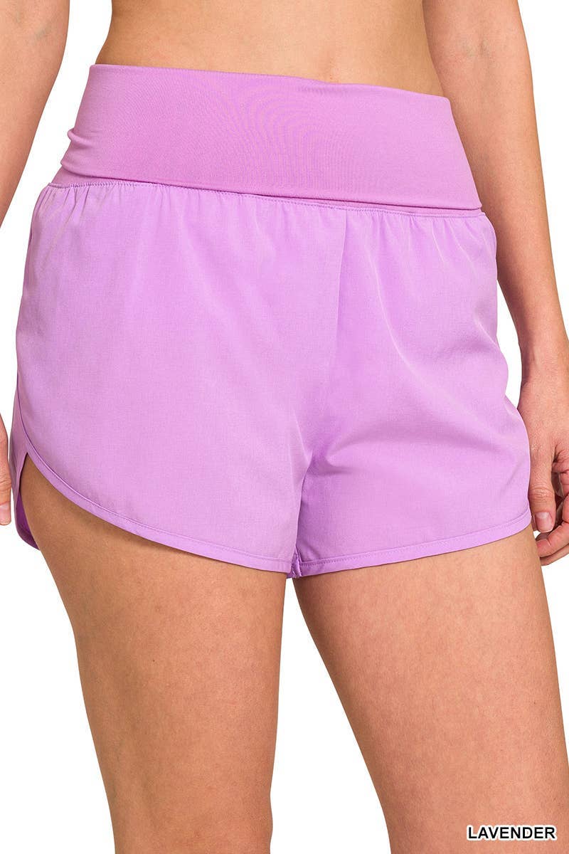 Vanilla Monkey - Wholesale Athletic Shorts - Women's - High Waisted Band Fold-over Running Shorts8