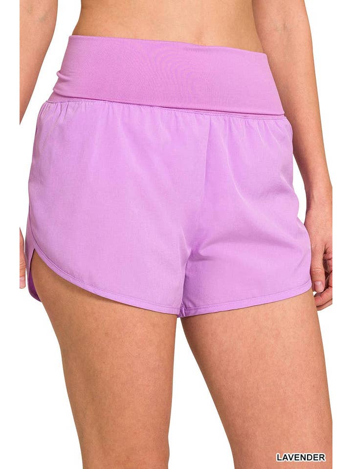 Vanilla Monkey - Wholesale Athletic Shorts - Women's - High Waisted Band Fold-over Running Shorts8