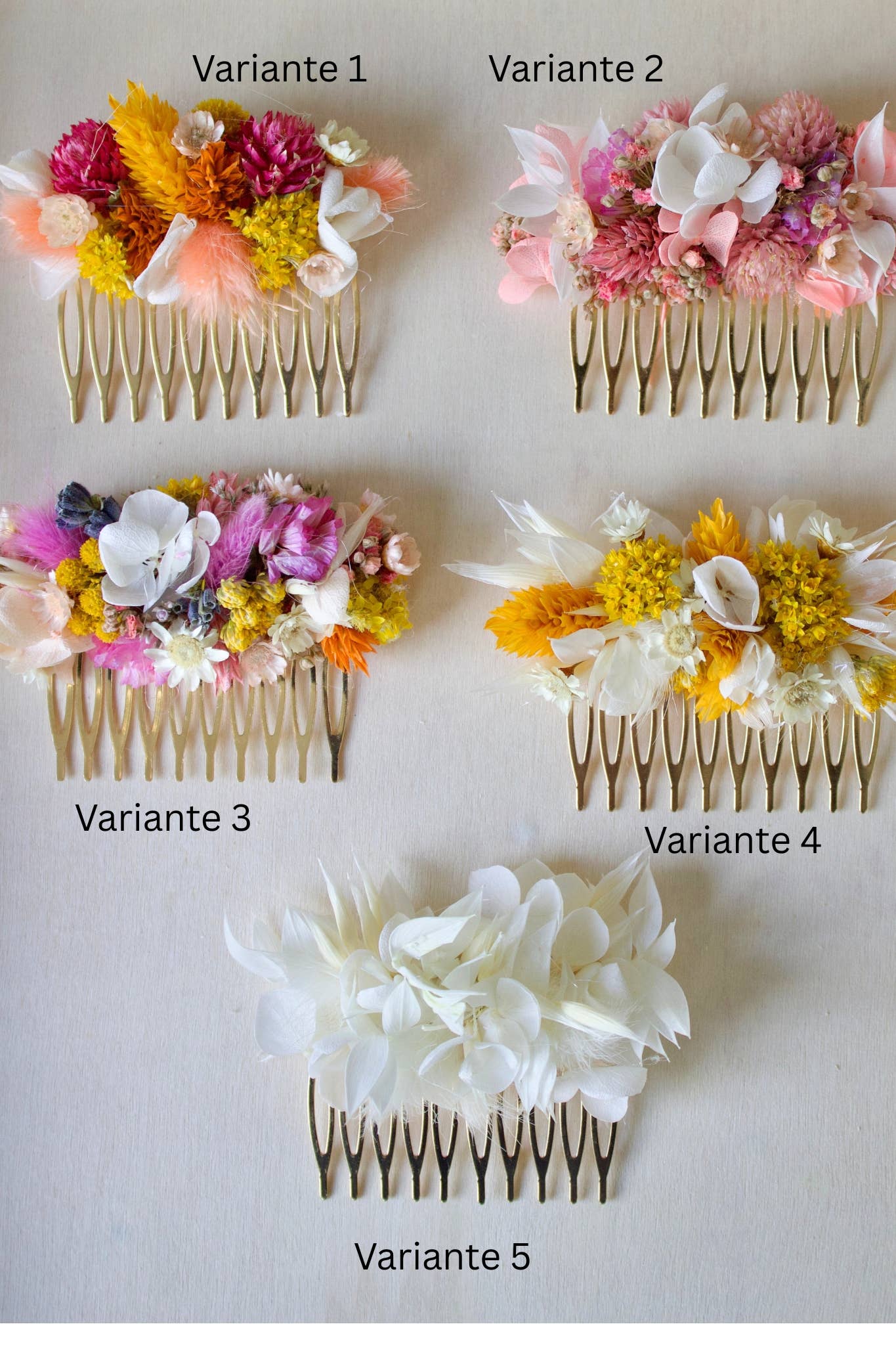 Flower Studio - Wholesale Wedding Card - Dried Flower Hair Comb2