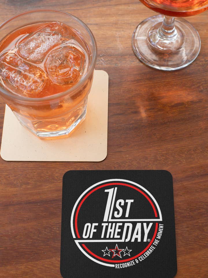 1st of the Day® Official Black Coaster for wholesale by 1st of the Day®