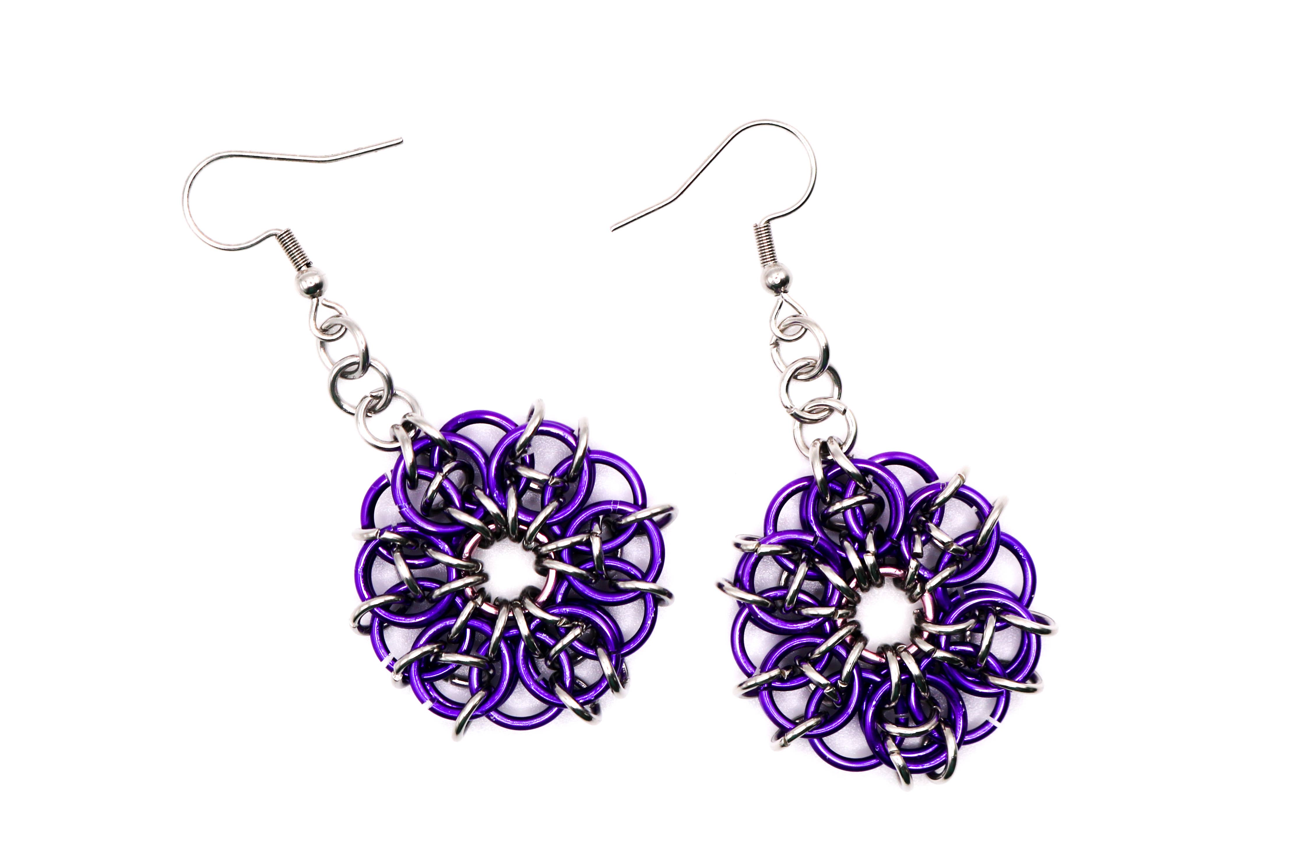 Synthetic Youths - Wholesale Dangle Earrings - Colourful Celtic Flower Chainmaille Earrings5