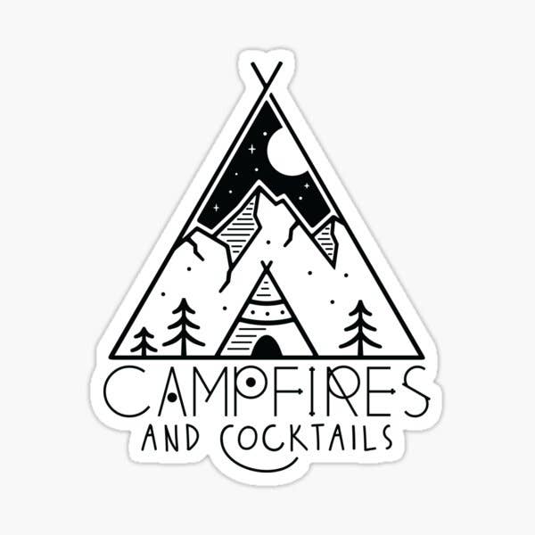 Feu de camp et cocktails pour la vente par Black Cat Laser Company
