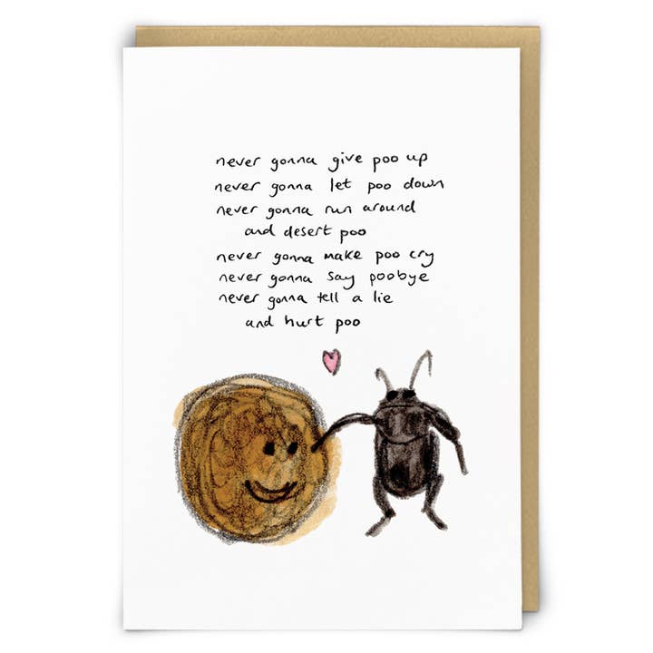 Carte de vœux Dung Beetle pour la vente par Redback Cards UK