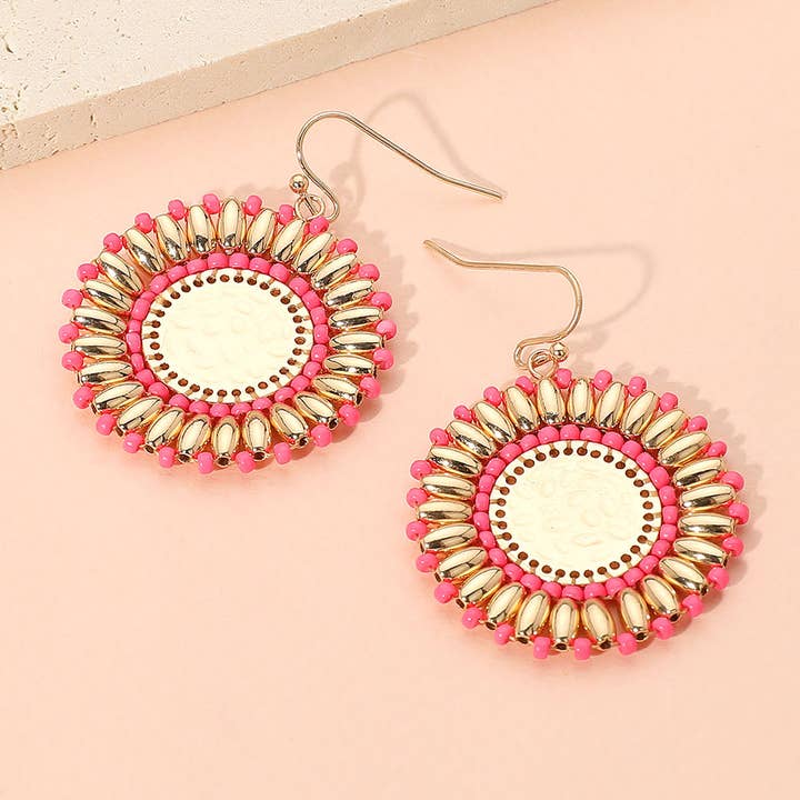 Brincos Pendurados com Contas Facetadas Boho por atacado de Sensibling Corp.