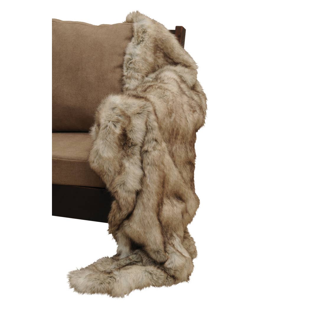 Wooded River Inc - Wholesale Throw Blanket - 54"x72" Canadian Stone Fox Fur - Throw1