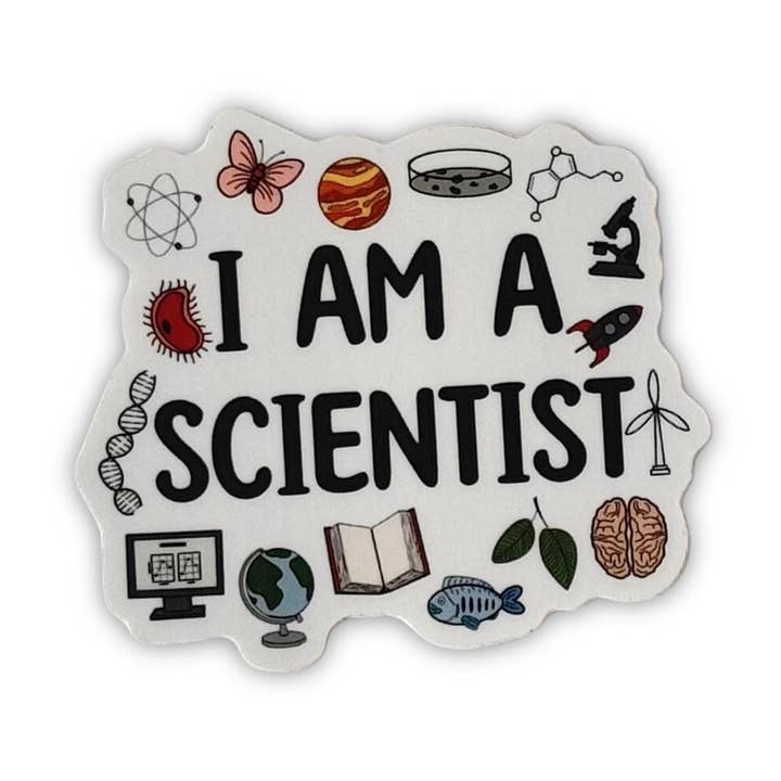 Sou cientista | Autocolante por atacado de Designed With Hartman