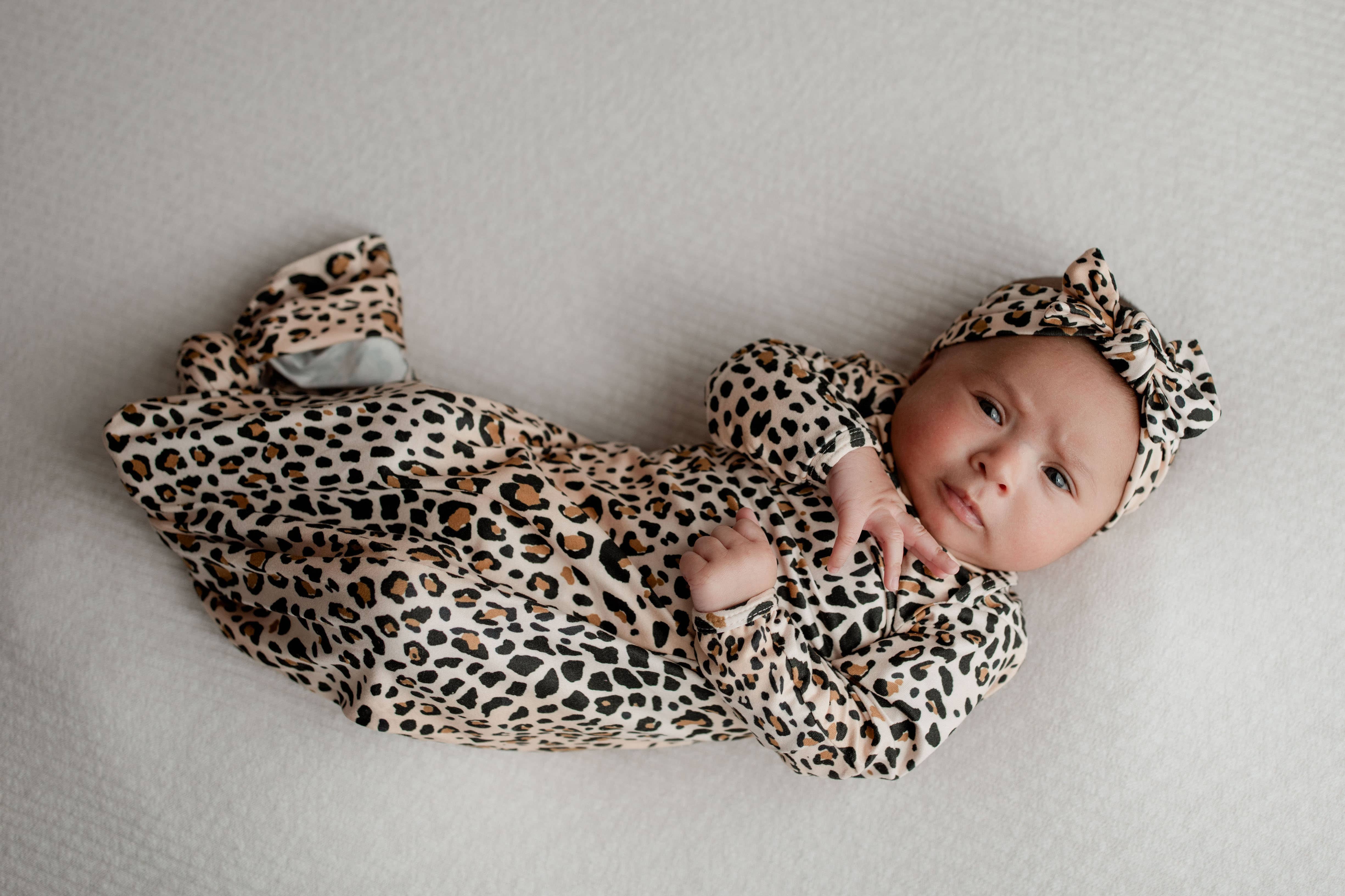 Three Little Tots - Wholesale Babygown - Baby - Leopard Knotted Gown12