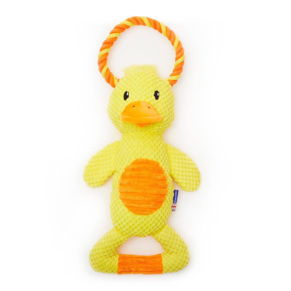 Dual Tug Duck Dog Toy-with Waffle and Rope-great for Dogs or a