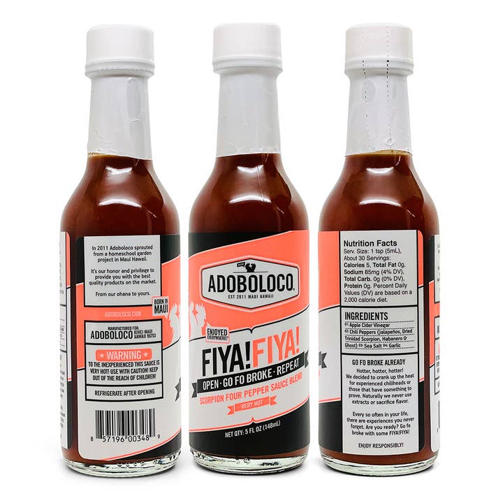 Adoboloco - Wholesale Hot Sauce - Hot Sauce by Adoboloco: FIYA!FIYA! VERY HOT - HOT ONES