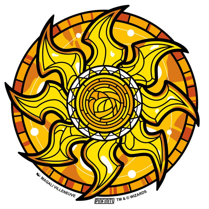 Magic: the Gathering - Stained Glass Lands Plains 3” AR Sticker for wholesale by Pinfinity