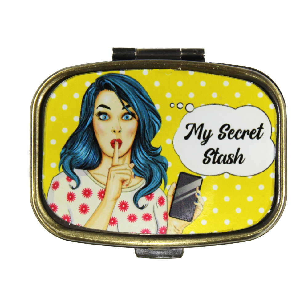 World Buyers - Wholesale Pill Organizer - Pop  Art Women Pill Box Asst  KA441W1
