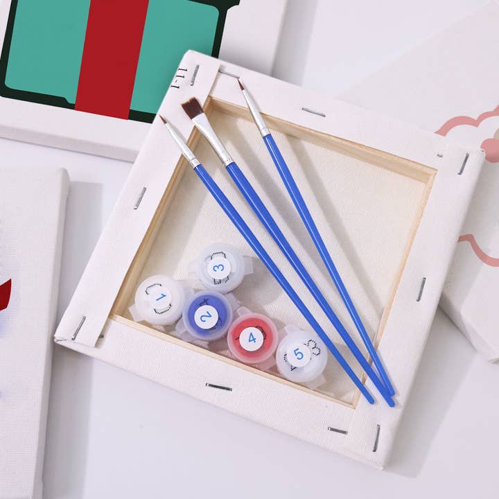 Paint Your Numbers – wholesale DIY craft kit – Holiday Treasures 4 Pack Mini Paint by Numbers Kit4