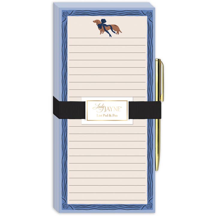 Dachshund Magnetic List Pad With Pen for wholesale by Lady Jayne