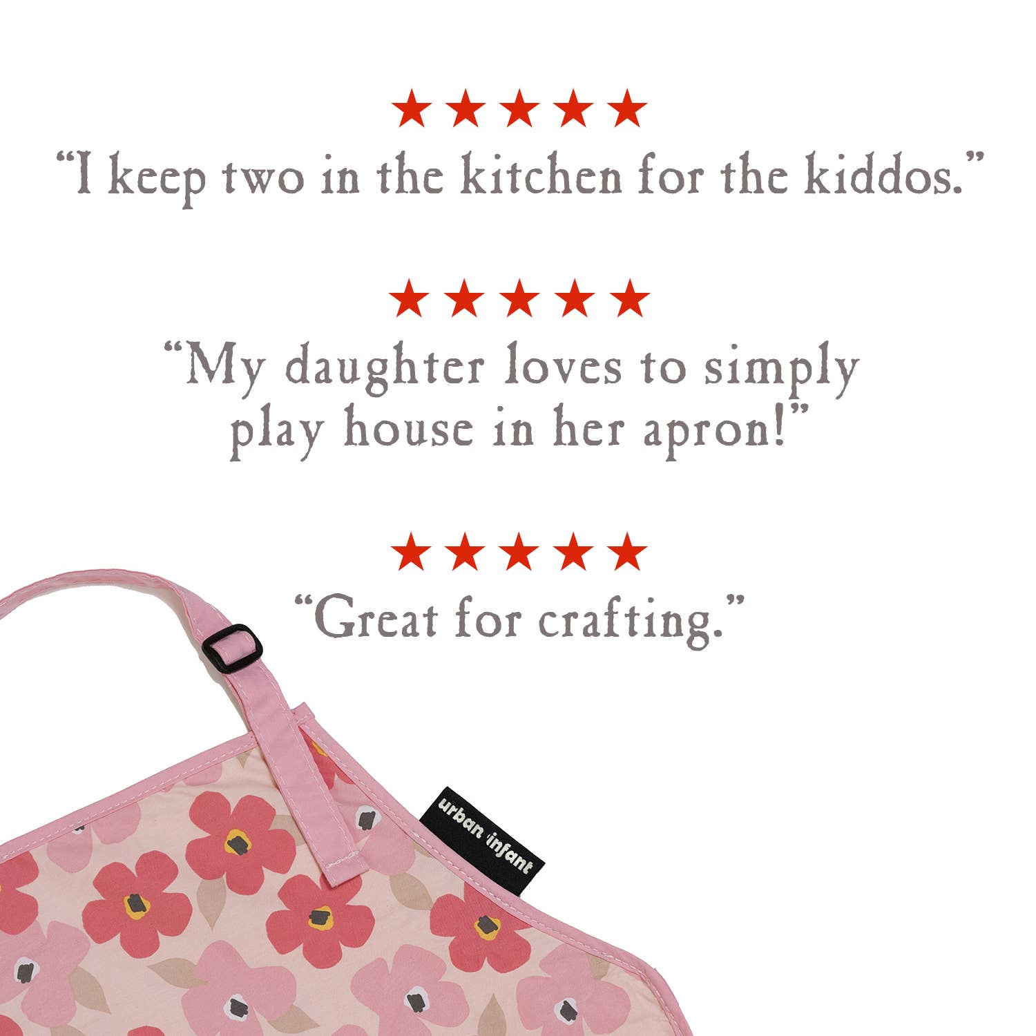 Urban Infant - Wholesale Apron - Kids - Little Helper Kids Apron, Washable Cotton/Poly - Poppies1