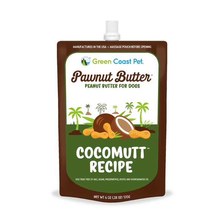 Pawnut Butter with Cocomutt Recipe 6 oz pouch for wholesale by Green Coast Pet